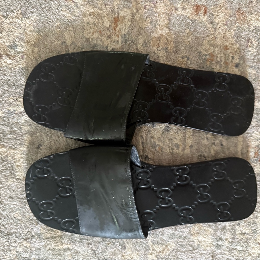 Gucci Black Slide Sandals